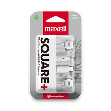 Maxell SQUARE + fülhallgató + mikrofon, Type-C, 120cm [fehér]