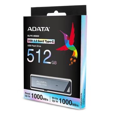 ADATA UE800 külső SSD 512GB USB-C 3.2 Gen 2 (1000/550 MB/s) - ezüst