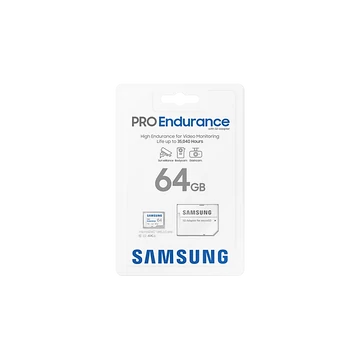 Samsung PRO Endurance 64GB microSD memóriakártya adapterrel Class 10 UHS-I U1 V10 100 MB/s Samsung PRO Endurance 64GB microSD memóriakártya adapterrel Class 10 UHS-I U1 V10 100 MB/s