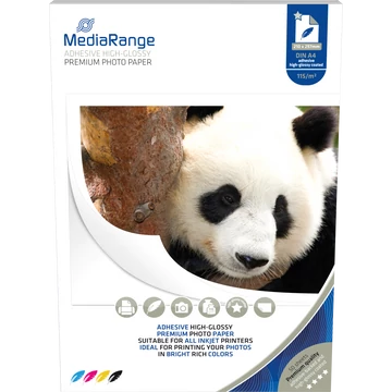 Mediarange Öntapadó hátoldalú Magasfényű Fotópapír [A4] 115g (50)