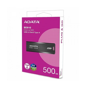 ADATA SC610 külső SSD 500GB USB 3.2 gen 2 - fekete (550/500 MB/s) ADATA SC610 külső SSD 500GB USB 3.2 gen 2 - fekete (550/500 MB/s)