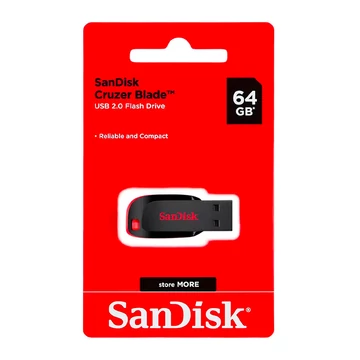 SanDisk Cruzer Blade pendrive 64GB USB 2.0 - fekete SanDisk Cruzer Blade pendrive 64GB USB 2.0 - fekete