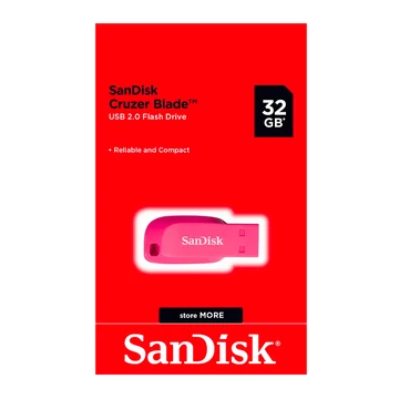 SanDisk Cruzer Blade 32GB Pendrive USB 2.0 Pink SanDisk Cruzer Blade 32GB Pendrive USB 2.0 Pink