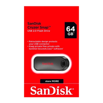 SanDisk Cruzer Snap pendrive 64GB USB 2.0 - fekete SanDisk Cruzer Snap pendrive 64GB USB 2.0 - fekete