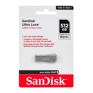 SanDisk Ultra Luxe pendrive 512GB USB 3.1 - ezüst SanDisk Ultra Luxe pendrive 512GB USB 3.1 - ezüst