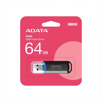ADATA C906 pendrive 64GB USB 2.0 visszacsúsztatható fejjel - fekete
