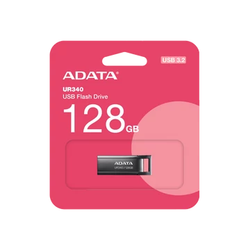 Adata UR340 128GB pendrive [USB 3.2]  Fémházas Fekete (100 MB/s olvasási sebesség)