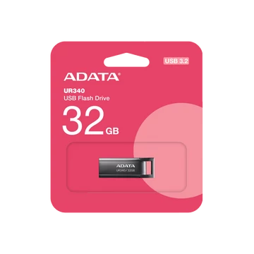 ADATA UR340 pendrive 32GB USB 3.2 fémházas 100 MB/s olvasási sebességgel - fekete