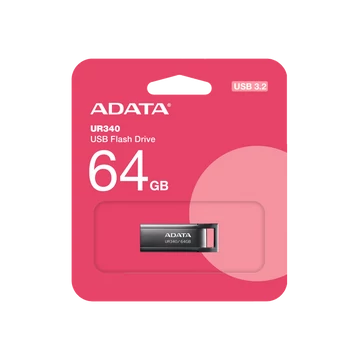 ADATA UR340 pendrive 64GB USB 3.2 fémházas 100 MB/s olvasási sebességgel - fekete