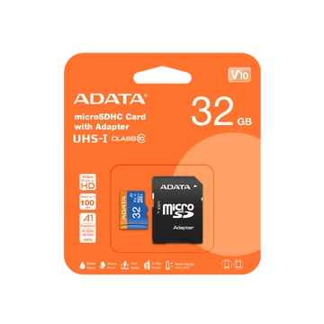 ADATA PREMIER MICRO SDHC + ADAPTER 32GB CL10 UHS-I U1 V10 A1 (100 MB/s olvasási sebesség)
