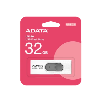 ADATA UV220 PENDRIVE 32GB USB 2.0 Fehér-Szürke ADATA UV220 PENDRIVE 32GB USB 2.0 Fehér-Szürke