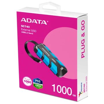 ADATA SC740 külső SSD 1TB USB 3.2 kék (1050/1000 MB/s)