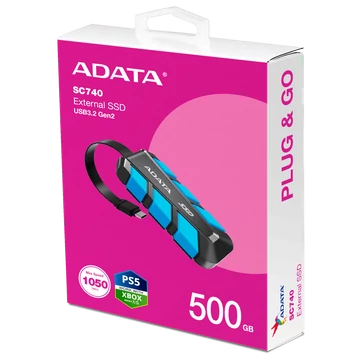 ADATA SC740 külső SSD 500GB USB 3.2 - kék (1050/1000 MB/s)