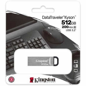 Kingston DataTraveler Kyson pendrive 512GB USB 3.2 Gen1 - ezüst Kingston DataTraveler Kyson pendrive 512GB USB 3.2 Gen1 - ezüst