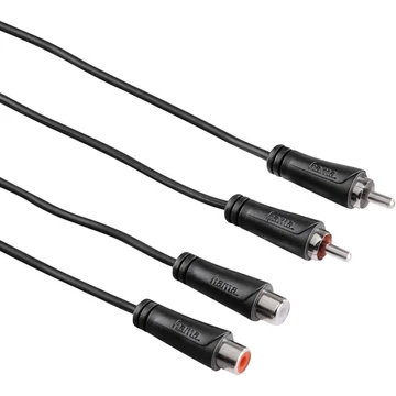 Hama audio hosszabbító kábel 2 RCA - 2 RCA, 5m - fekete (122278) Hama audio hosszabbító kábel 2 RCA - 2 RCA, 5m - fekete (122278)