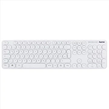 Hama KC-500 multimédiás billentyűzet kerek írógép stílusú billentyűkkel - fehér