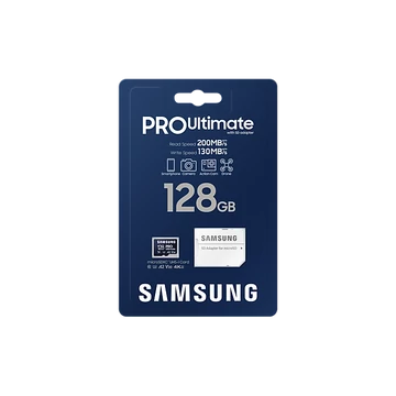 Samsung PRO Ultimate 128GB microSD kártya adapterrel CL10 UHS-I U3 (200/130 MB/s)