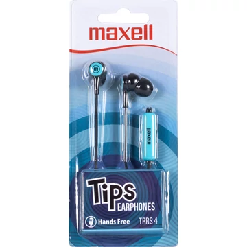 Maxell IN-TIPS vezetékes fülhallgató mikrofonnal 3,5mm jack csatlakozóval - kék