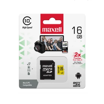 Maxell Yellow 16GB micro SDHC + adapter CL10 (80 MB/s olvasási sebesség)