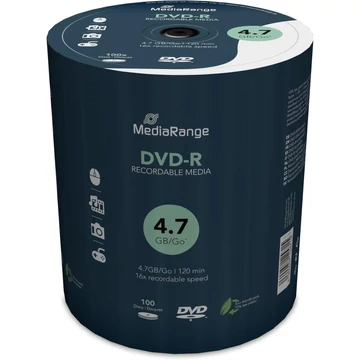 MediaRange DVD-R 16X lemez 4,7 GB 100 db shrink csomagolásban (MR442)