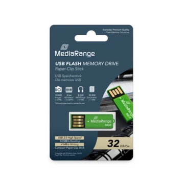 MediaRange Nano Paper-Clip 32GB pendrive USB 2.0 - zöld