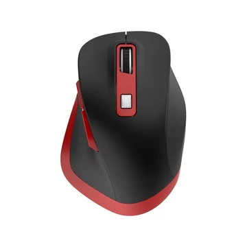 Omega OMC526 vezeték nélküli újratölthető egér Bluetooth 5.2 és 2.4GHz USB-C 800-1200-1600-2400 DPI - fekete/piros