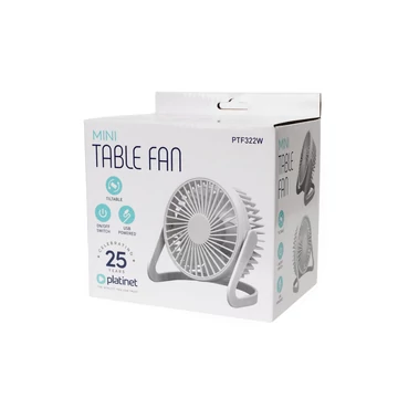 Platinet PTF322 mini asztali ventilátor USB csatlakozással - fehér