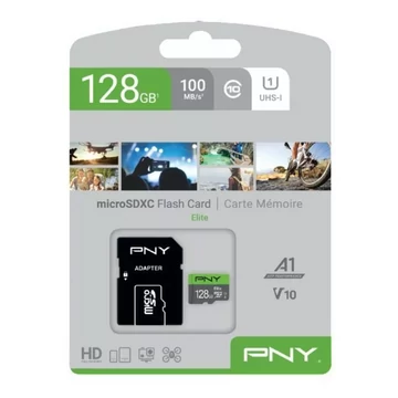 PNY Elite microSDXC 128GB memóriakártya 100 MB/s UHS-I U1 Class 10 adapterrel