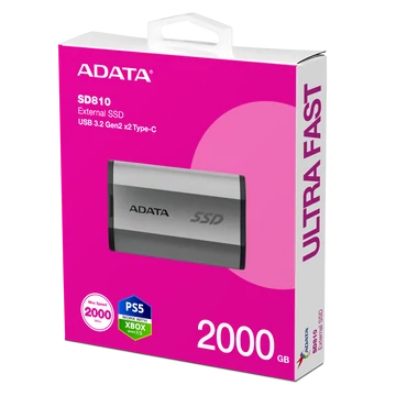 ADATA SD810 külső SSD 2TB USB 3.2 gen 2 - ezüst ADATA SD810 külső SSD 2TB USB 3.2 gen 2 - ezüst