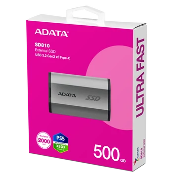 ADATA SD810 külső SSD 500GB USB 3.2 gen 2 - ezüst