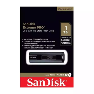 SanDisk Extreme PRO pendrive 1TB USB 3.2 Gen 1 USB-A csatlakozóval (420/380 MB/s) - fekete