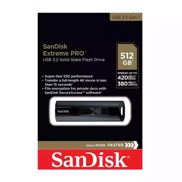 SanDisk Extreme PRO pendrive 512GB USB 3.2 Gen 1 (420/380 MB/s)