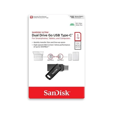SanDisk Ultra Dual Drive Go pendrive 1TB USB 3.2 Type-C és USB-A csatlakozóval - fekete