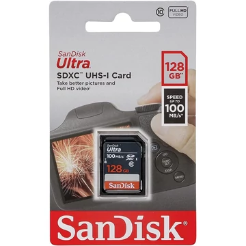 SanDisk Ultra 128GB SDXC memóriakártya UHS-I Class 10 100MB/s