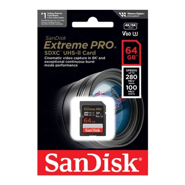SanDisk Extreme Pro SDXC 64GB V60 C10 UHS-II (280/100 MB/s) SanDisk Extreme Pro SDXC 64GB V60 C10 UHS-II (280/100 MB/s)
