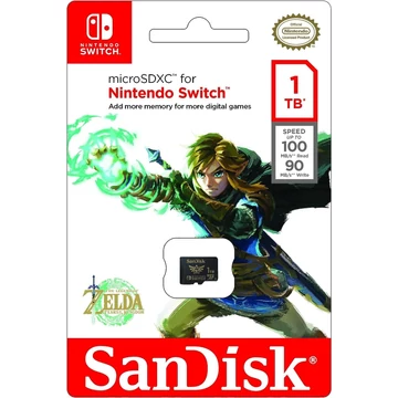 SanDisk microSDXC 1TB A1 UHS-I V30 Nintendo Switch memóriakártya adapterrel (100/90 MB/s) - Zelda Edition SanDisk microSDXC 1TB A1 UHS-I V30 Nintendo Switch memóriakártya adapterrel (100/90 MB/s) - Zelda Edition