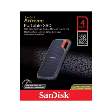 SanDisk Extreme Portable külső SSD 4TB USB 3.2 Gen 2 (1050/1000 MB/s) - fekete