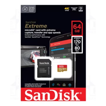 SanDisk Extreme 64GB Micro + Adapter SDXC U3 V30 (170/80 MB/s) SanDisk Extreme 64GB Micro + Adapter SDXC U3 V30 (170/80 MB/s)