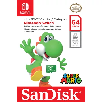 SanDisk microSDXC 64GB A1 UHS-I V30 U3 Nintendo Switch Yosi Edition memóriakártya (100/90 MB/s)