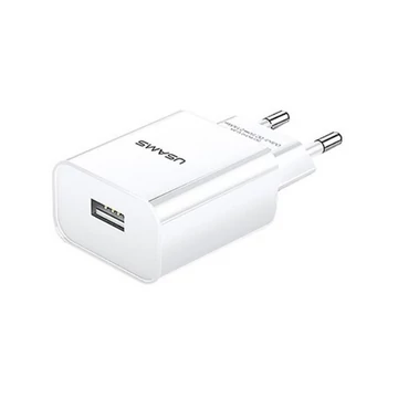 USAMS T18 hálózati töltő 1xUSB-A 2.1A - fehér