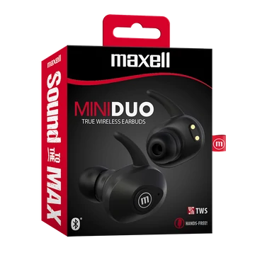 Maxell Mini Duo TWS Bluetooth vezeték nélküli fülhallgató - fekete Maxell Mini Duo TWS Bluetooth vezeték nélküli fülhallgató - fekete