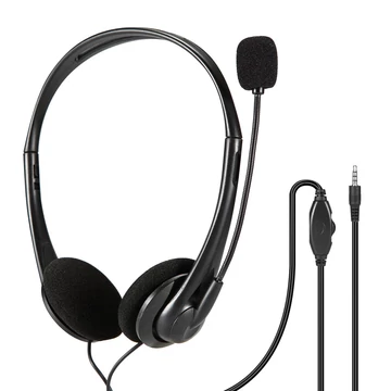 Freestyle sztereó fejhallgató mikrofonnal és hangerőszabályzóval 3.5 mm Jack - fekete (FH-2010)