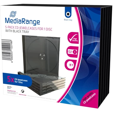MediaRange CD tok normál szimpla 10,4 mm - fekete (5 db)