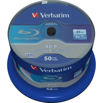 Verbatim BD-R 25GB 6X DataLife Blu-Ray lemez - Cake (50) Verbatim BD-R 25GB 6X DataLife Blu-Ray lemez - Cake (50)