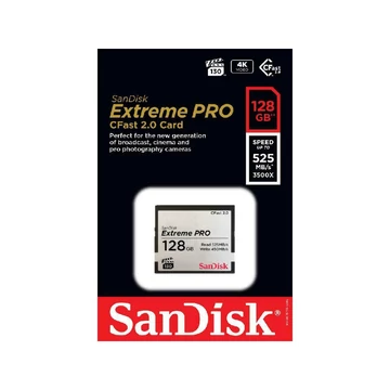 SanDisk Extreme PRO Compact Flash memóriakártya 128GB VPG-130 525MB/s olvasási sebességgel