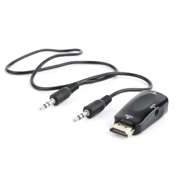 Gembird passzív HDMI-VGA átalakító adapter audio támogatással - fekete