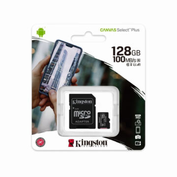Kingston Canvas Select Plus 128GB microSD memóriakártya + Adapter
