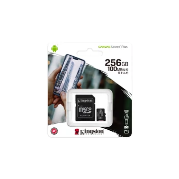 Kingston Canvas Select Plus microSDXC memóriakártya adapterrel 256GB Class 10 UHS-I U1 V30 A1 - fekete