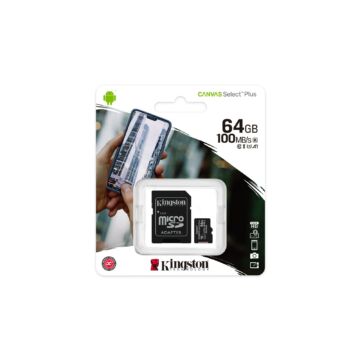 Kingston Canvas Select Plus 64GB microSD memóriakártya + Adapter