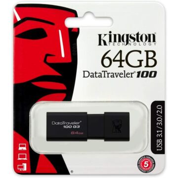 Kingston DataTraveler 100 G3 64GB Pendrive USB 3.0 (DT100G3/64GB) - DT100G3_64GB